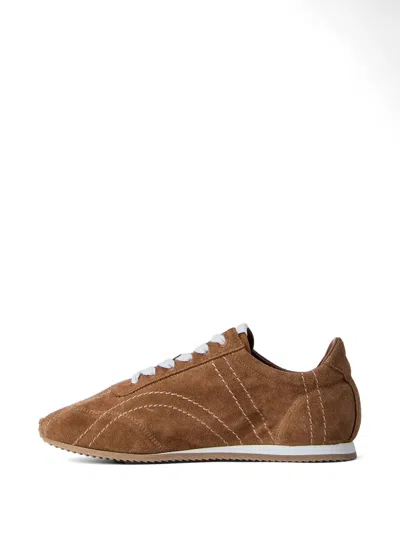 Totême Flex Suede Sneakers Copper In Animal Print