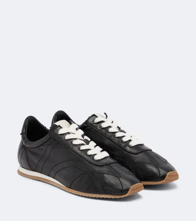 Totême Toteme Main Flex Leather Sneakers In Black