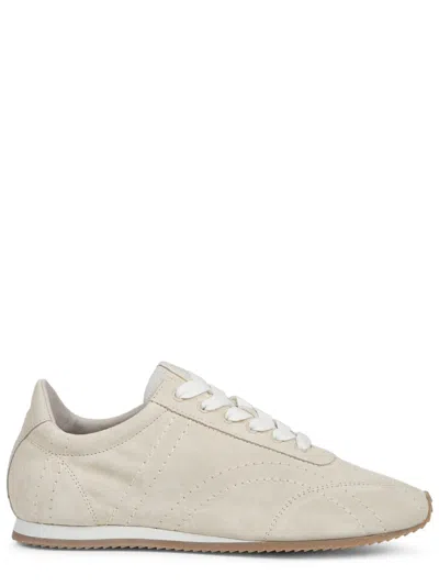 Totême Flex Ribbed Sole Suede Sneakers In Yellow
