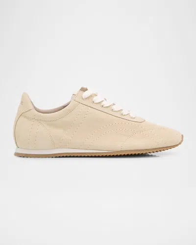 Totême Flex Suede Sneakers Stone In Multi