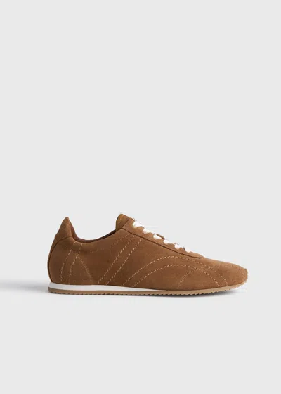 Totême Leather Low Top Sneakers Rubber Sole In Brown