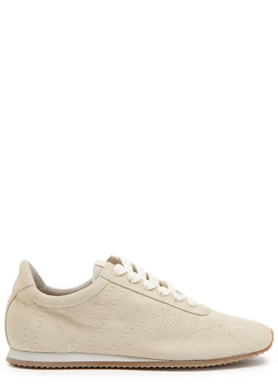 Totême Flex Suede Sneakers Stone In Multi