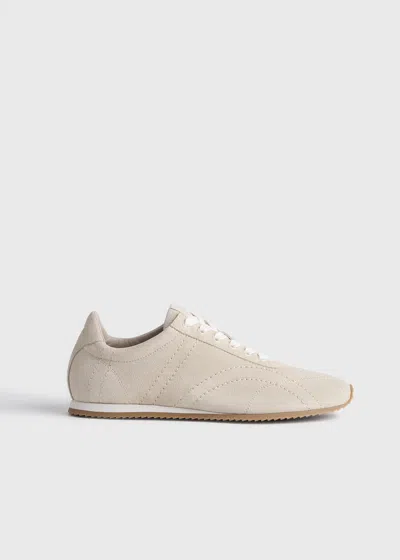 Totême Flex Suede Sneakers Stone In Nude