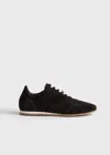 Totême Toteme Flex Quilted Suede Sneakers In Black