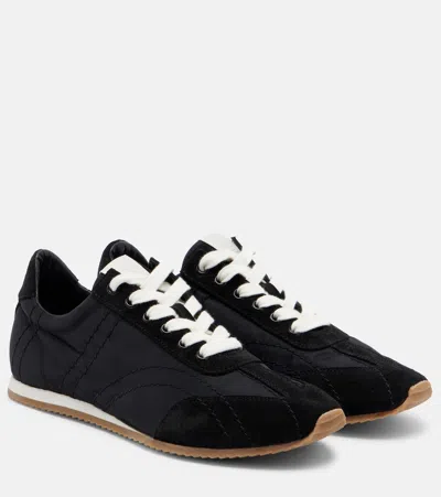 Totême Flex Suede-trimmed Sneakers In Black