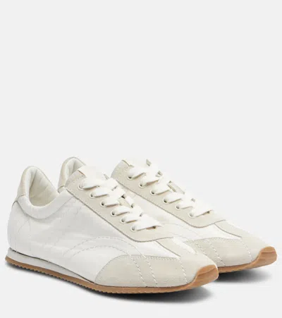 Totême Flex Suede-trimmed Shell Sneakers In Neutral