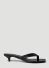 Totême Toteme Satin Heeled Flip Flops In Black