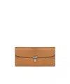 Totême T-lock Leather Wallet In Brown