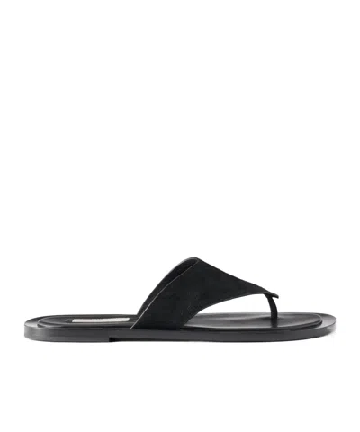 Totême Suede Thong Sandals In Black