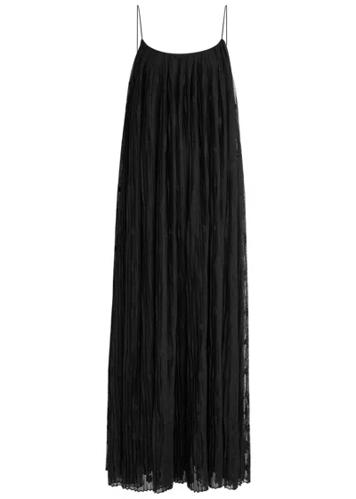 Totême Toteme Floral-embroidered Tulle Maxi Dress