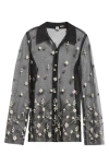 Totême Toteme Floral Embroidered Tulle Shirt In Black