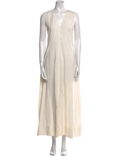 Pre-owned Totême Floral Jacquard Long Dress In Neutral