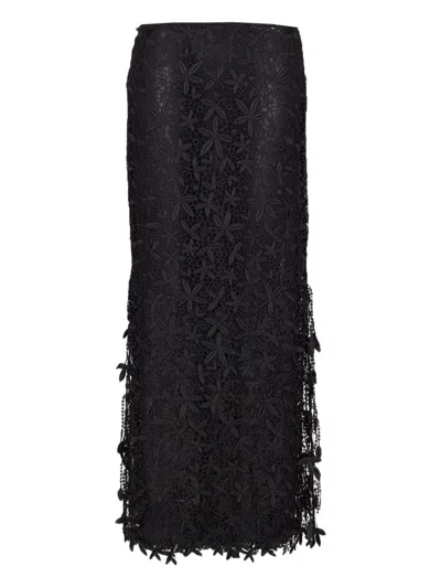 Totême Floral Lace Skirt In Black