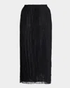 Totême Floral Pleated Tulle Midi Skirt In Black