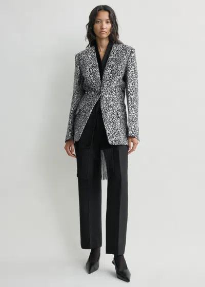 Totême Floral Slouch Blazer White/black In Multi