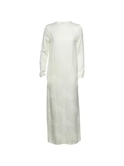 Pre-owned Totême Floral-jacquard Maxi Dress In White