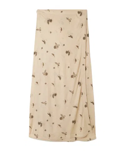 Totême Floral-print Jersey Maxi Wrap Skirt In Neutral