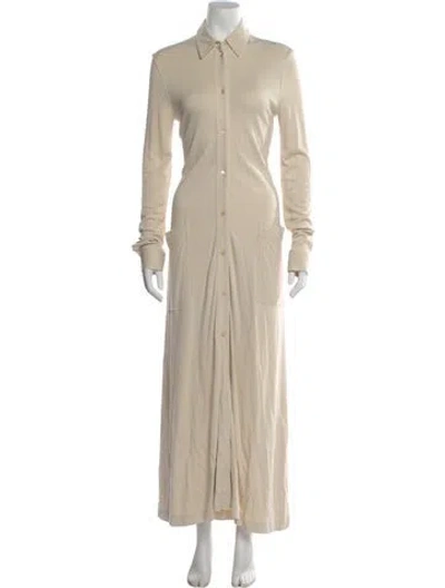 Pre-owned Totême Flowing Jersey Shirtdress Long Dress In Neutral