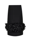 Totême Womens Black Petal High-waist Wool And Silk Midi Skirt In Black