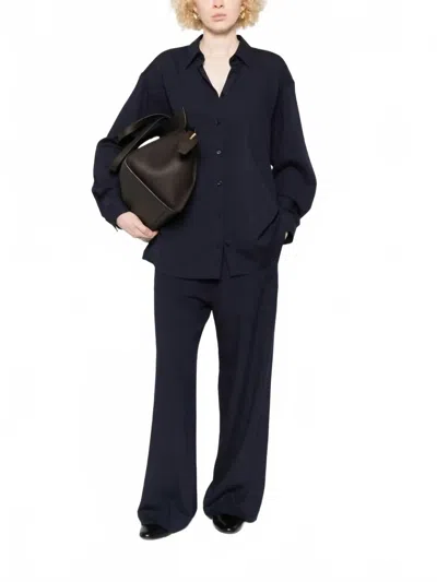 Totême Fluid Classic Shirt In Navy In Blue