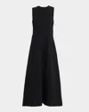 Totême Fluid Cotton Sleeveless Midi Dress In Black