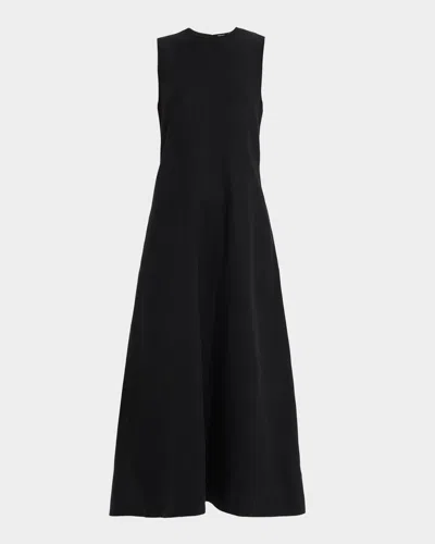 TOTÊME FLUID COTTON SLEEVELESS MIDI DRESS