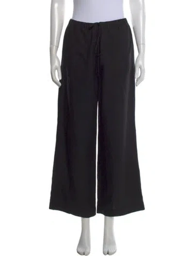 Pre-owned Totême Fluid Drawstring Trousers Wide Leg Pants In Black