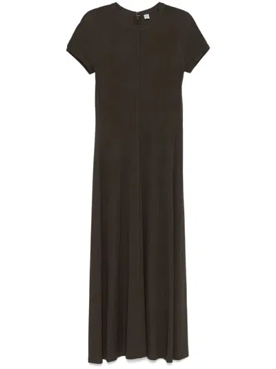 Totême Black Fluid Jersey Long Dress In Brown