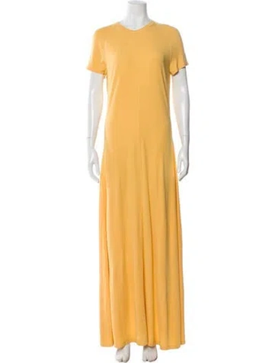 Pre-owned Totême Fluid Jersey Dress Long Dress In Yellow