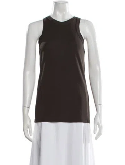Pre-owned Totême Fluid Jersey Tank Crew Neck Top In Brown