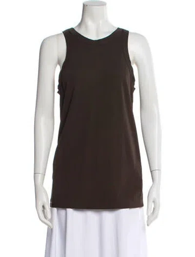 Pre-owned Totême Fluid Jersey Tank Crew Neck Top In Brown