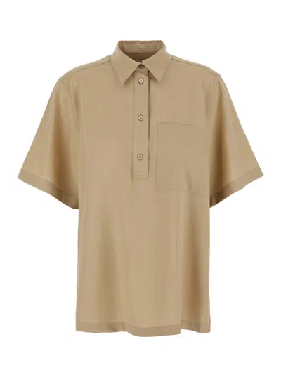 Totême Toteme Fluid Polo Shirt In Neutral