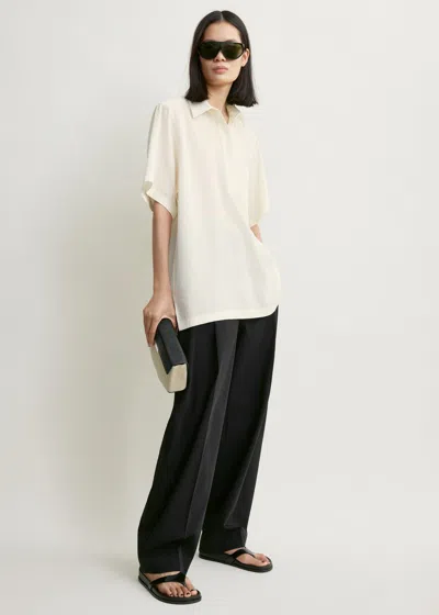 Totême Fluid Polo Shirt Ecru In Neutral