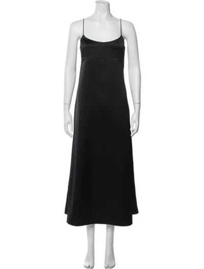 Pre-owned Totême Fluid Satin Maxi Dress Midi Length Dress In Black