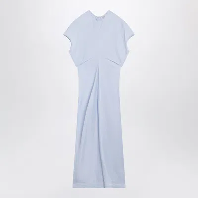 Totême Toteme Fluid Satin Mini Dress With Soft Drape In Blue