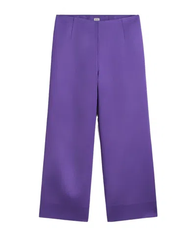 Totême Fluid Satin Trousers Violet In Purple