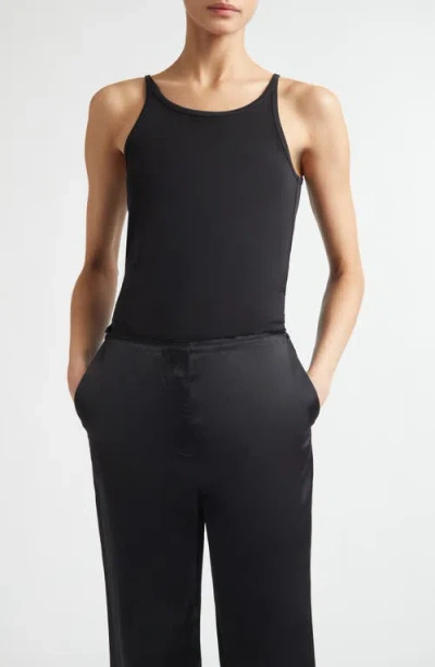 Totême Toteme Fluid Scoop Neck Jersey Tank In Black