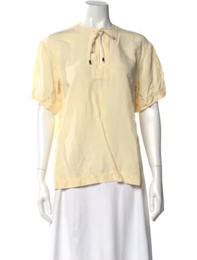 Pre-owned Totême Fluid Tie Linen Top In Neutral