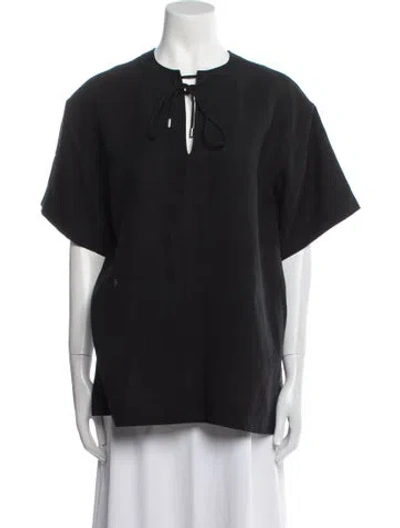 Pre-owned Totême Fluid Tie Tie Neck Tunic In Black
