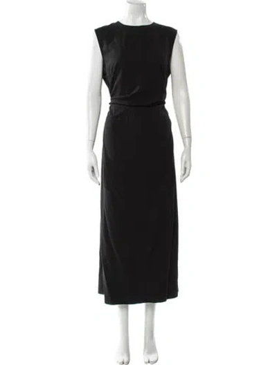 Pre-owned Totême Fluid Tie Waist Long Dress In Gray