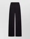 Totême Fluid Trousers With Wide Leg And Pleats In Black