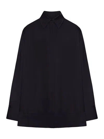 Totême Fluid Tuxedo Shirt In Black