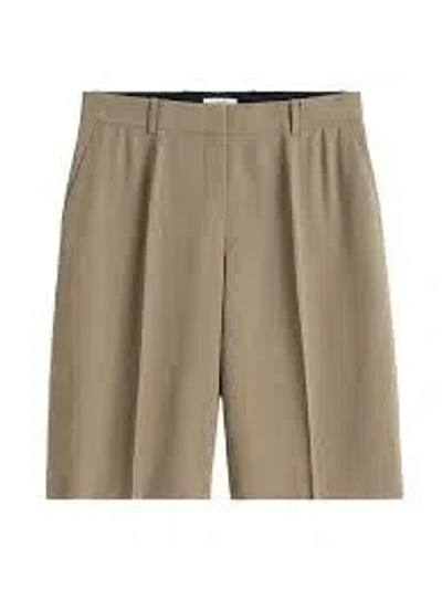Totême Fluid Wide Shorts For Effortless Style In Brown