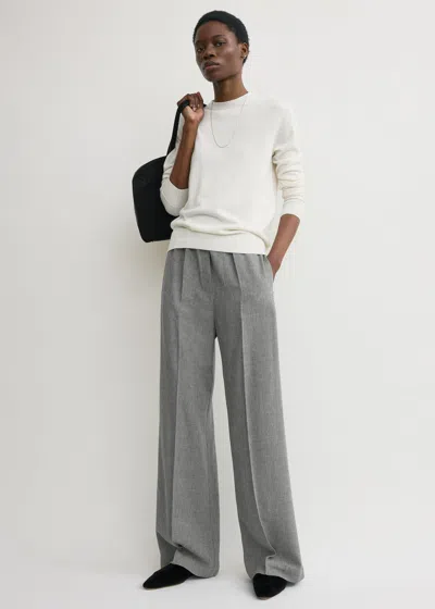 Totême Fluid Winter Trousers Mid Grey In Grey