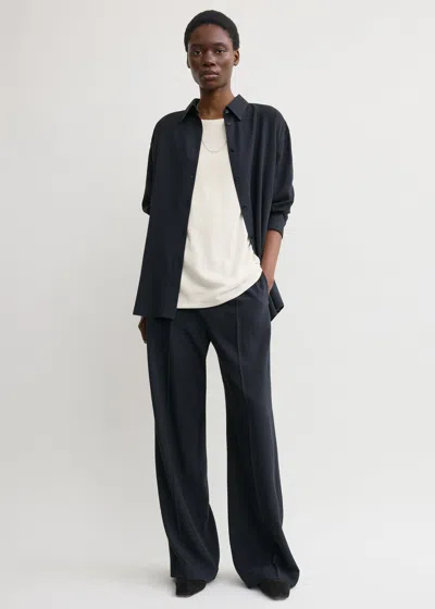 Totême Fluid Winter Trousers Navy In Blue