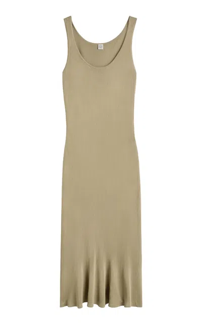 Totême Toteme Fluted Hem Midi Dress In Neutral