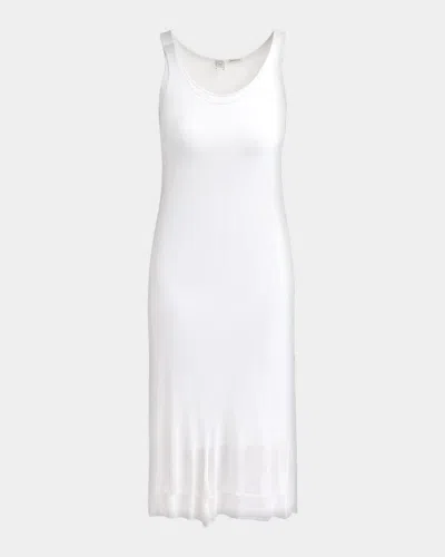 Totême Fluted Hem Sleeveless Midi Dress In White