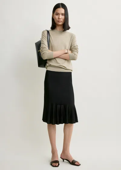 Totême Fluted Knit Skirt Black