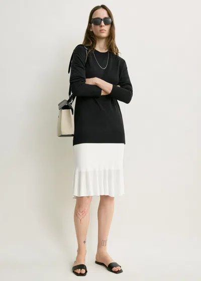 Totême Fluted Knit Skirt Optic White