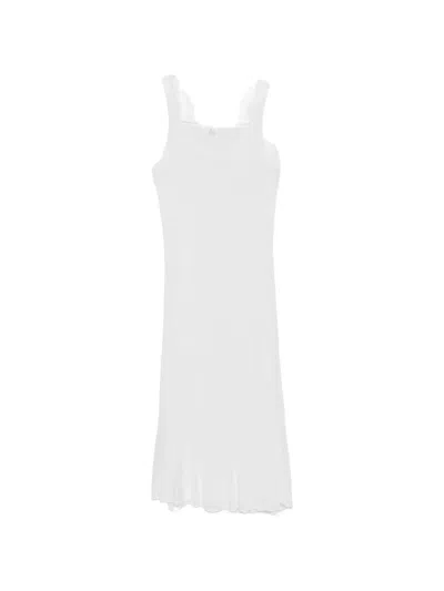 Totême Fluted-hem Midi Dress In White